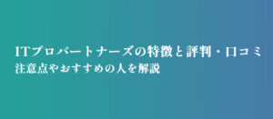 ITプロパートナーズの特徴と評判・口コミ
